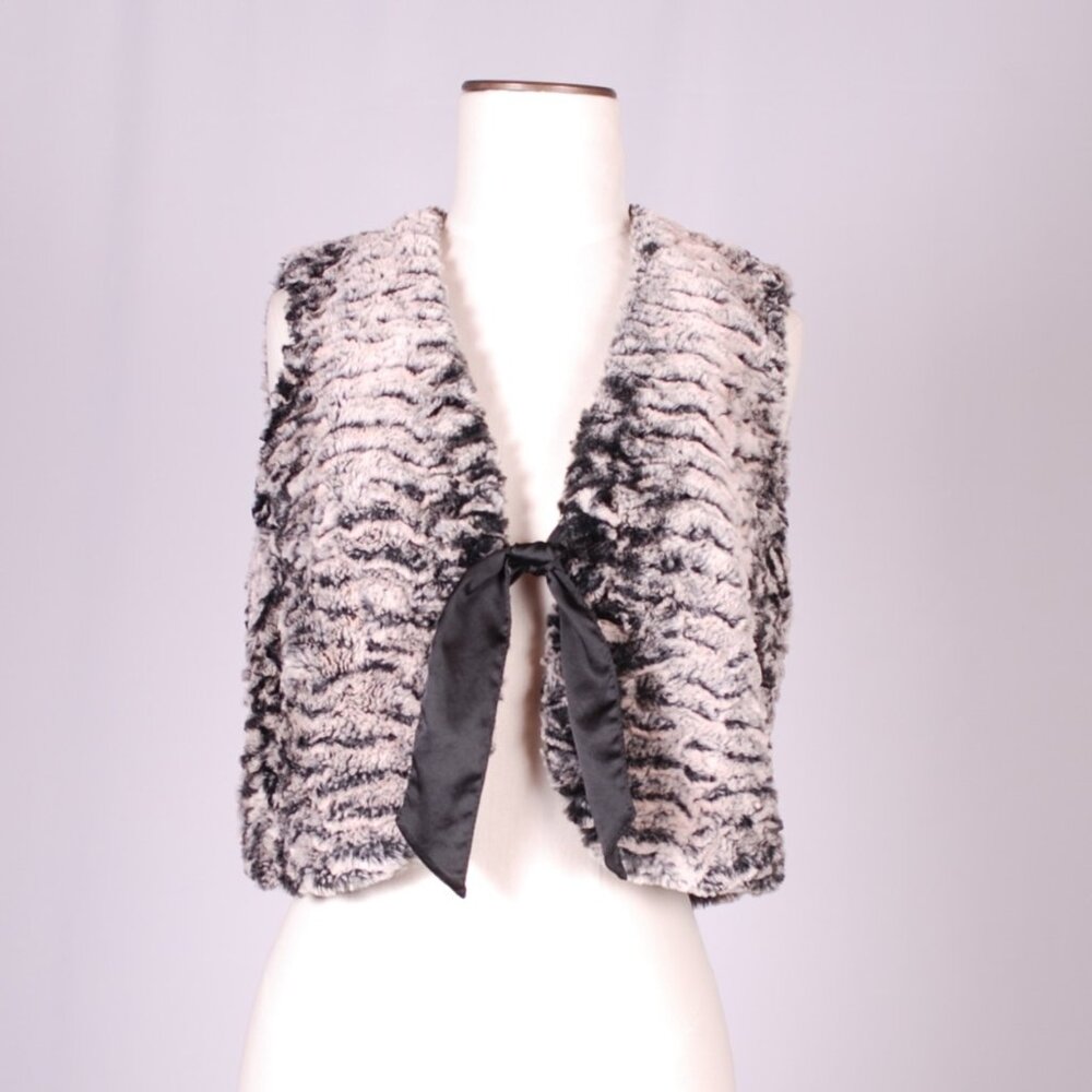 EUC Steilmann Faux Fur Cropped Vest, Sz - 6